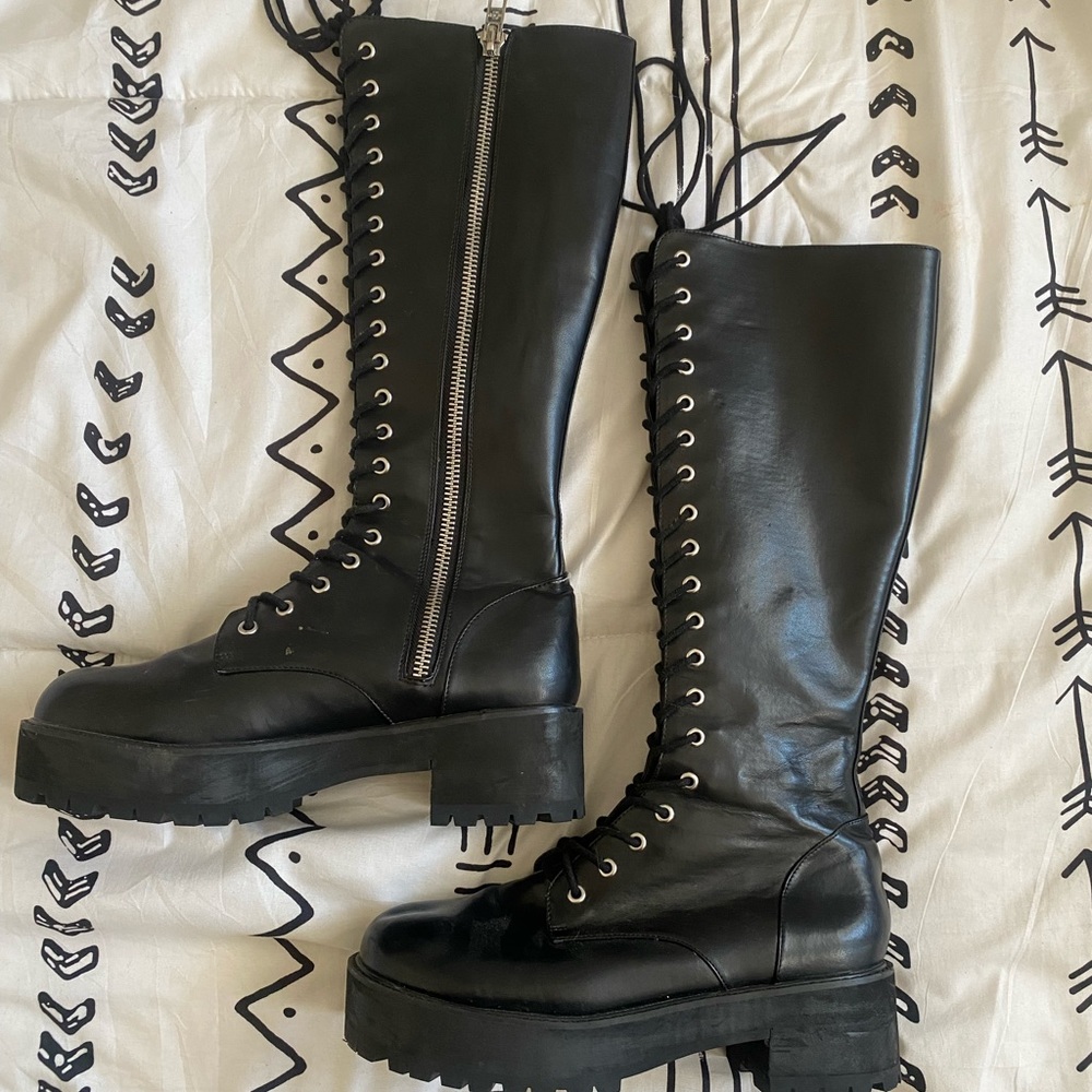Dolls Kill Lace Up Platform Boots